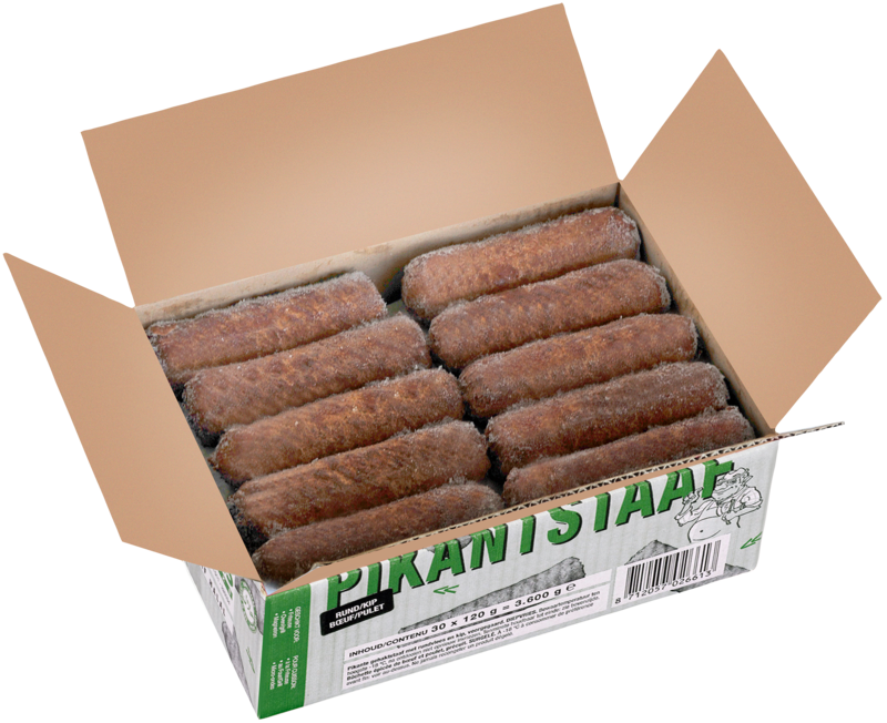 DE VRIES Pikantstaaf rund/kip Halal    30x120g