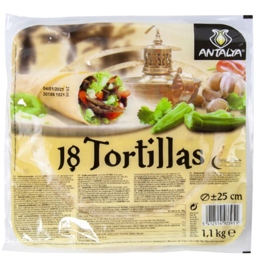 ANTALYA Tortilla Dürüm Halal Ø 25cm (10')   18st